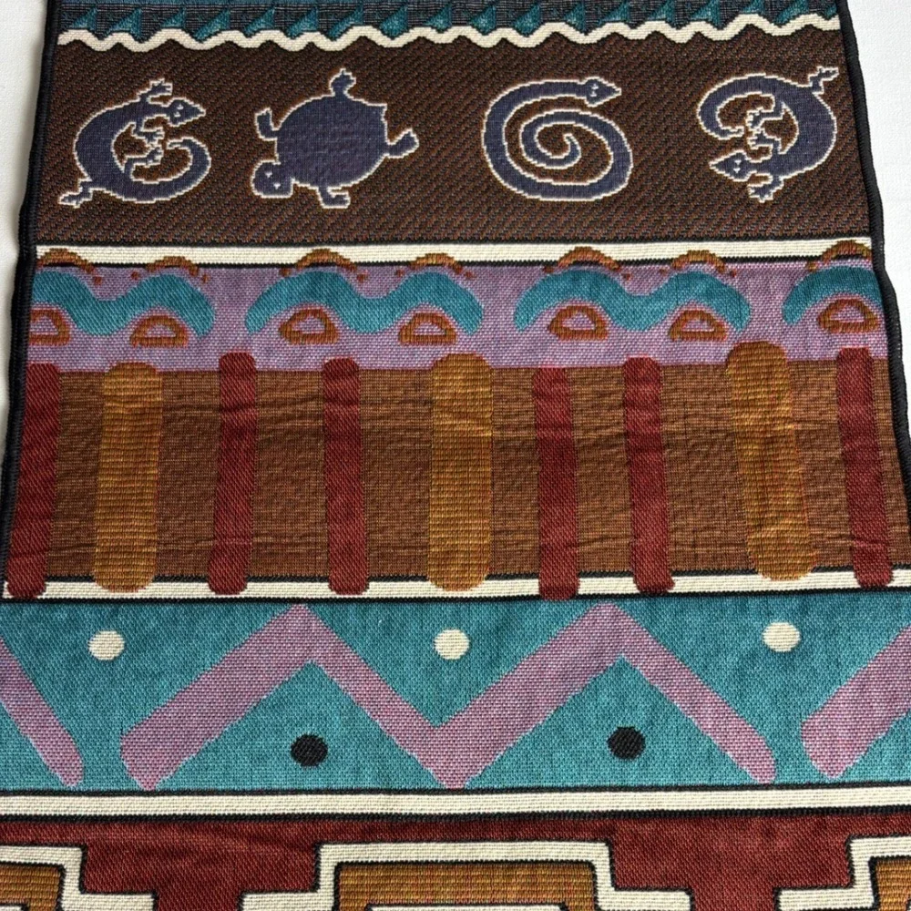Southwestern‎ Kokopelli Dancer Woven Table Runner Tribal Geometric Tassel 13x72